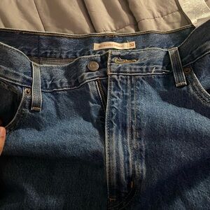 High-Waisted Straight Men’s Jeans - Blue
